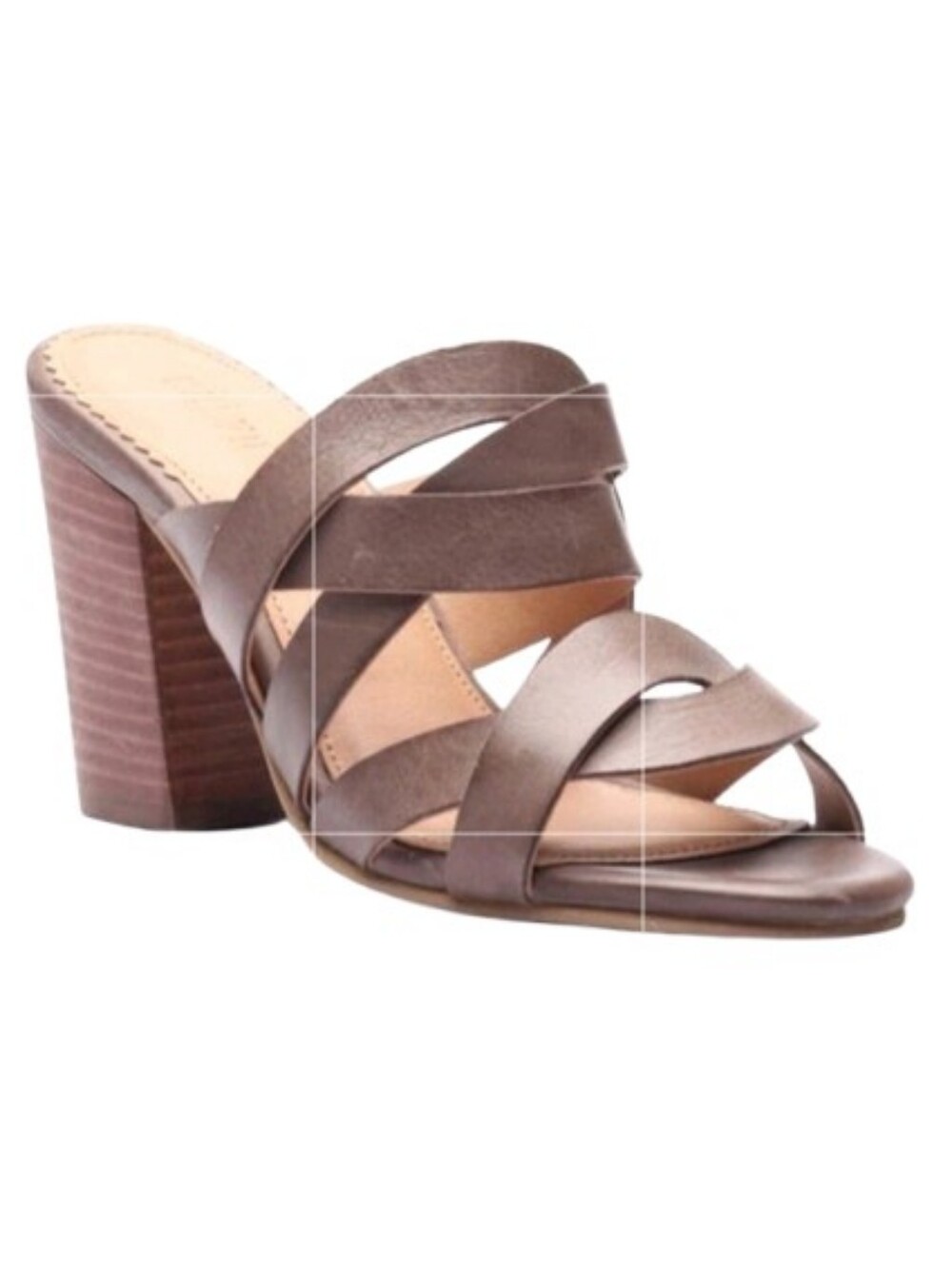 Crevo Petal Taupe Strappy Heel Sandal Shoe Size 10